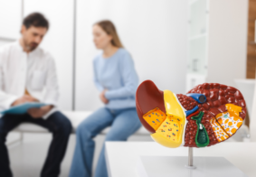 pacijentica na pregledu kod liječnika, ide na elastografiju jetre