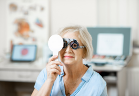 starija žena na na oftalmološkom pregledu