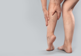 krupni kadar nogu s varikoznim venama