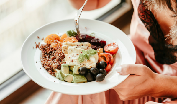 krupni kadar tanjura zdrave hrane