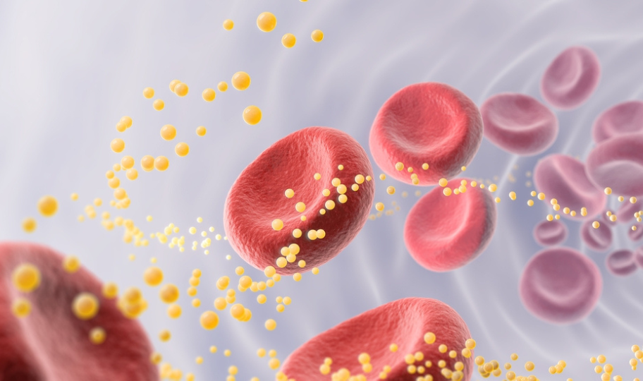 3d prikaz crvenih krvnih stanica i lipoproteina(a)