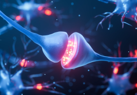3d prikaz neurona, sinapse između njih i neurotransmitera uz pomoć kojih komuniciraju